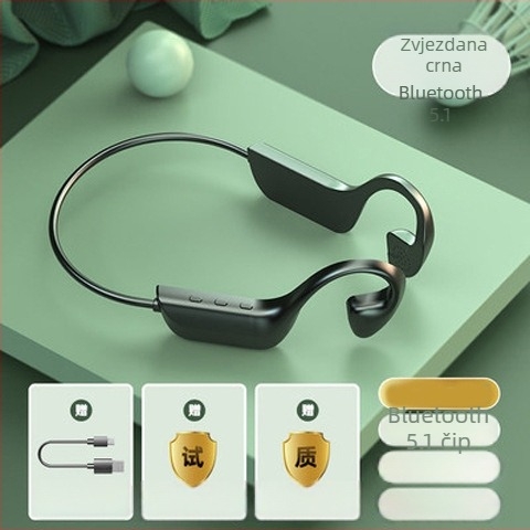 Bežične slušalice s kostnom provodljivošću, dizajn za uho s kukicom, dvostruki stereo zvuk, Bluetooth 2.0, trajanje baterije 0–4 sata