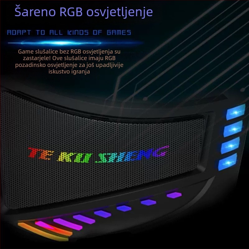 K902 žičani gaming headset s mikrofonom, 50 mm zvučnicima, 20 Hz–20 kHz, impedancija 32 Ω, kabel 1,95 m
