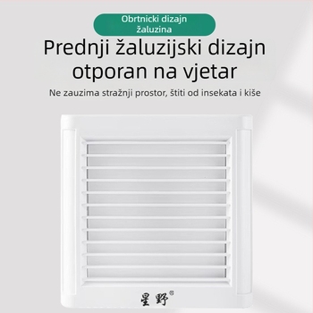Kupaonski ventilator s prednjim žaluzijama, ugradnja kroz stakleno prozorsko okno, 220 V, 15/18/25 W, mehaničko upravljanje