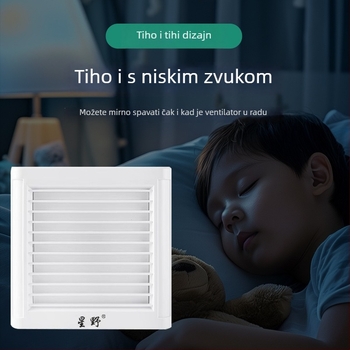 Kupaonski ventilator s prednjim žaluzijama, ugradnja kroz stakleno prozorsko okno, 220 V, 15/18/25 W, mehaničko upravljanje