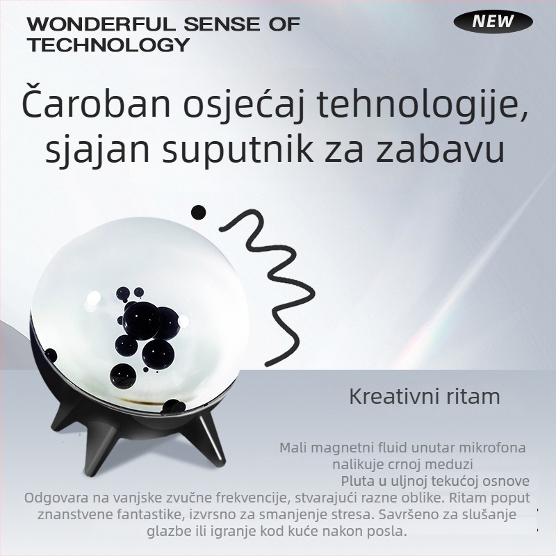 Prijenosna lampa sa zvučnim prijemom, USB-C napajanje, ugrađena baterija 2000–4000mAh, 6W izlaz, frekvencijski odziv 60Hz–15kHz, rasvjeta