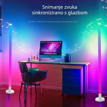 Guantuo LED podna lampa s PC sjenilom, plastično kućište, moderan minimalistički stil, napon ≤36V