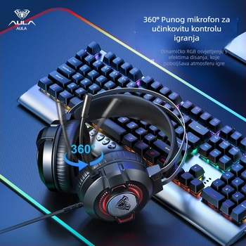Tarantula S602 žične USB gaming slušalice, 50 mm driveri, 7.1 surround zvuk, 20–2000 Hz, 40 Ω