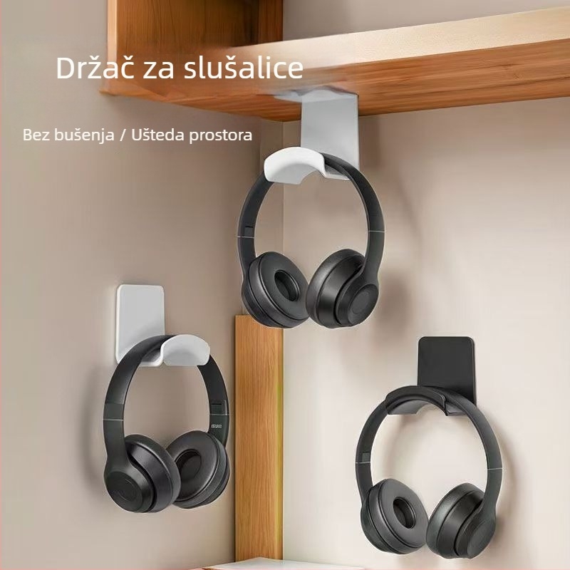 Stalak za slušalice za zidni nosač ispod stola bez bušenja – gamerski držač za slušalice; model Headphone wall mount; prilagođeno nacrtima; 3C certifikat: 2022152202040936; izlazi 2025