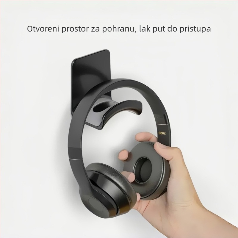 Stalak za slušalice za zidni nosač ispod stola bez bušenja – gamerski držač za slušalice; model Headphone wall mount; prilagođeno nacrtima; 3C certifikat: 2022152202040936; izlazi 2025