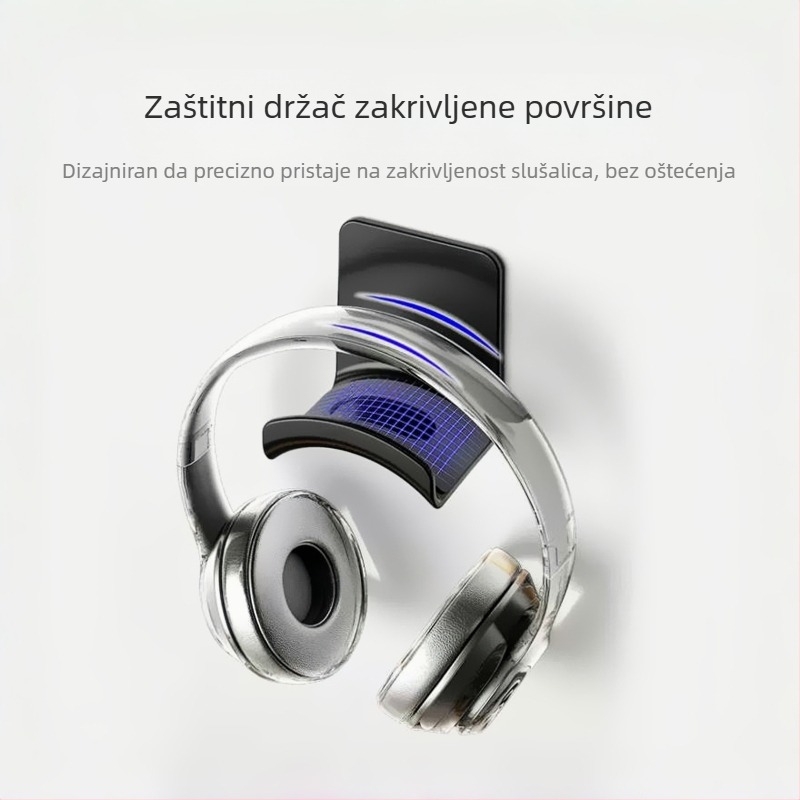 Stalak za slušalice za zidni nosač ispod stola bez bušenja – gamerski držač za slušalice; model Headphone wall mount; prilagođeno nacrtima; 3C certifikat: 2022152202040936; izlazi 2025