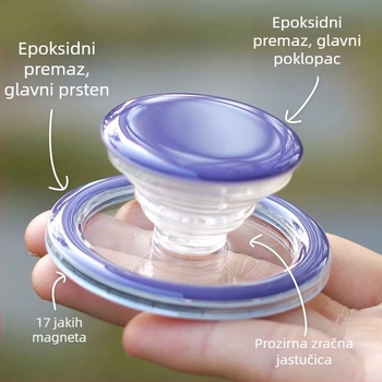 Stolni držač za telefon s teleskopskim magnetnim akrilom, rotirajući, snap-on