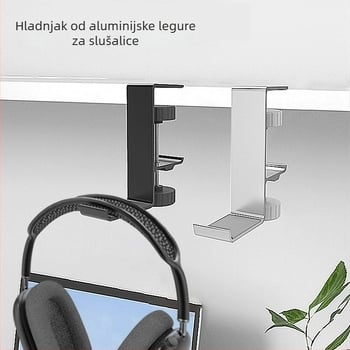 Stalak za slušalice za stolno površinu od aluminijske legure i silikona, model Z20/Z21, kompatibilan sa slušalicama, skladištenje (Tip: stolni nosač; Materijal: aluminijska legura + silikon; Model: Z20/Z21; Kompatibilnost: slušalice; Funkcija: skladištenje