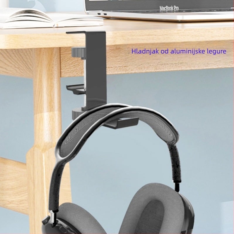 Stalak za slušalice za stolno površinu od aluminijske legure i silikona, model Z20/Z21, kompatibilan sa slušalicama, skladištenje (Tip: stolni nosač; Materijal: aluminijska legura + silikon; Model: Z20/Z21; Kompatibilnost: slušalice; Funkcija: skladištenje