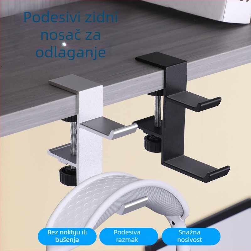 Stalak za slušalice za stolno površinu od aluminijske legure i silikona, model Z20/Z21, kompatibilan sa slušalicama, skladištenje (Tip: stolni nosač; Materijal: aluminijska legura + silikon; Model: Z20/Z21; Kompatibilnost: slušalice; Funkcija: skladištenje