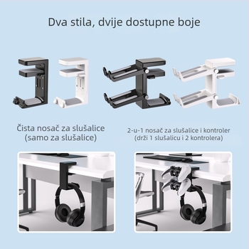 Adapter za slušalice Zy89 – Višestruki zidni nosač ispod stola za slušalice i igre konzola, Libor, podrijetlo Dongguan, na skladištu, uključuje nosač i kutiju