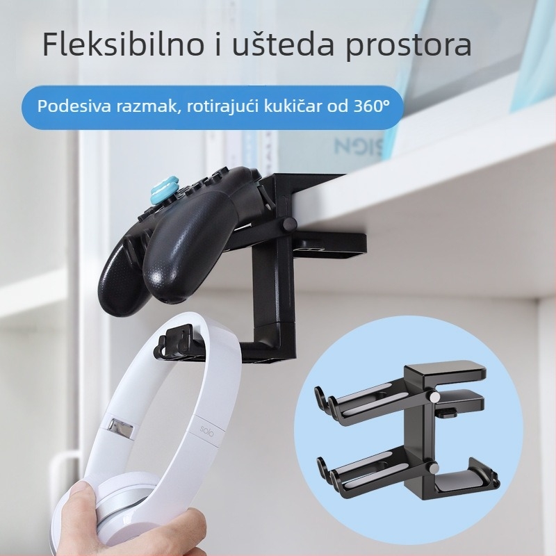 Adapter za slušalice Zy89 – Višestruki zidni nosač ispod stola za slušalice i igre konzola, Libor, podrijetlo Dongguan, na skladištu, uključuje nosač i kutiju