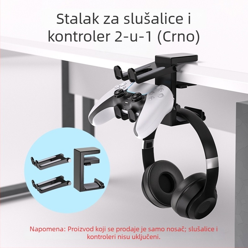 Adapter za slušalice Zy89 – Višestruki zidni nosač ispod stola za slušalice i igre konzola, Libor, podrijetlo Dongguan, na skladištu, uključuje nosač i kutiju