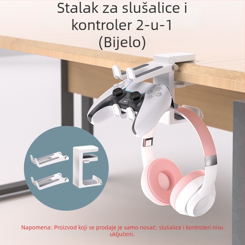 Adapter za slušalice Zy89 – Višestruki zidni nosač ispod stola za slušalice i igre konzola, Libor, podrijetlo Dongguan, na skladištu, uključuje nosač i kutiju
