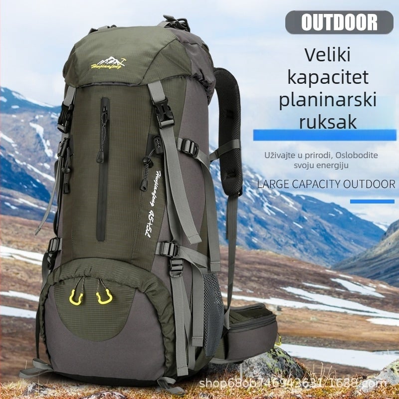 Planinski ruksak, najlon, vodootporan, otporan na habanje, unisex, velik kapacitet za outdoor aktivnosti