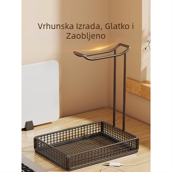 Stalak za slušalice za stolno igranje, metalna polica za pohranu, 6 razina, Bluetooth kompatibilan
