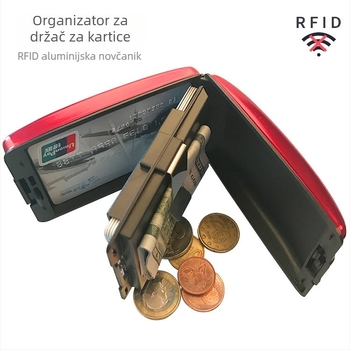 RFID aluminijski držač kartica Ruiyi — unisex, materijal: aluminijska legura + ABS + nehrđajući čelik, model: RFID aluminijski držač kartica, lansiranje proljeće 2024