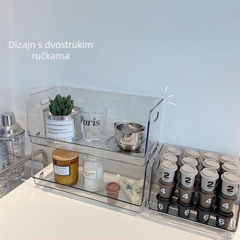 Stolna kutija za kozmetiku s pretincima, PET plast, 18L kapacitet, model TH-211020, tisk logotipa i prilagodba