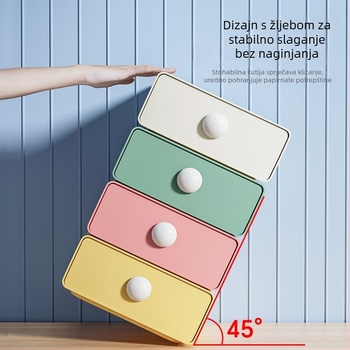 Plastična kutija za stol za skladištenje s ladicom — lako slagiva, višestruka namjena, model 00569