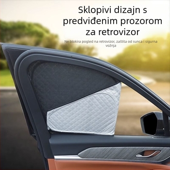 Tesla Model 3/Y – Potpuno zatamnjeno kemping sjenilo za prednje vjetrobransko staklo i bočne prozore, zaštita privatnosti