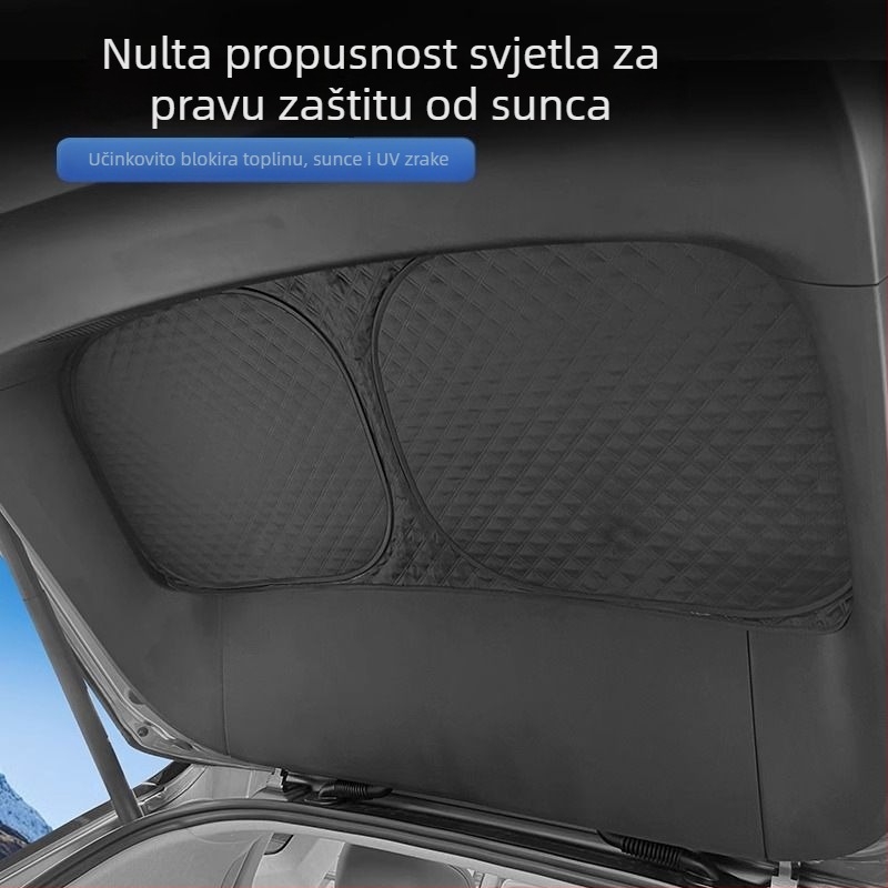 Tesla Model 3/Y – Potpuno zatamnjeno kemping sjenilo za prednje vjetrobransko staklo i bočne prozore, zaštita privatnosti