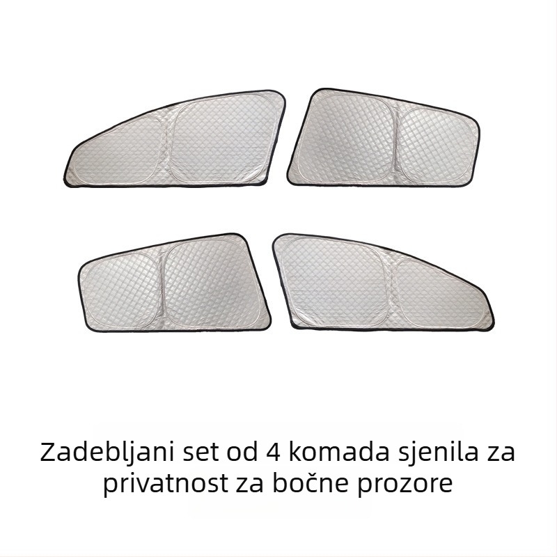 Tesla Model 3/Y – Potpuno zatamnjeno kemping sjenilo za prednje vjetrobransko staklo i bočne prozore, zaštita privatnosti