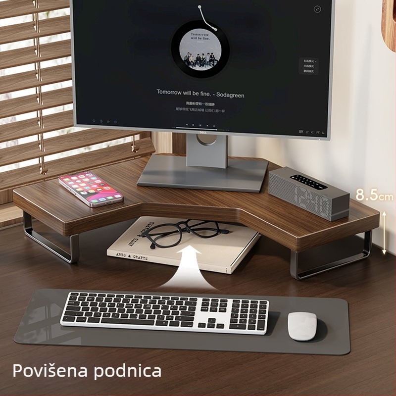 Stolni držač za računalo s prostorom za monitor i tipkovnicu — materijal: drvo i željezo, brend Qin qi, univerzalna kompatibilnost, model 2219077838045971712, stil: stolni