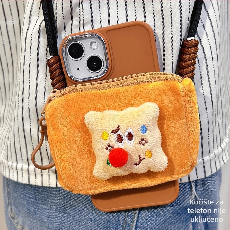 Novčanik za mobitel s remenom, crossbody dizajn, Warm and Soft marka, podstavljeni unutarnji dio, stil zrela žena, materijal: drugo
