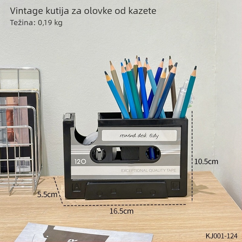 Višenamjenski držač olovaka, He han, model KJ001, plastični materijal, kvadratni oblik