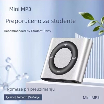 Mini prijenosni MP3 player za učenike - MP3 reprodukcija, vježbe engleskog slušanja, bez utora za proširenu karticu
