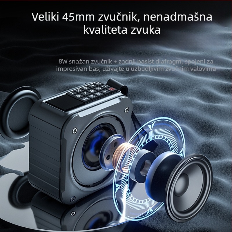 Malida A59 Bluetooth zvučnik - ugrađena baterija 2000-4000mAh, izlaz 8W, frekvencijski opseg 100Hz-20kHz, Bluetooth 5.0, domet 10m