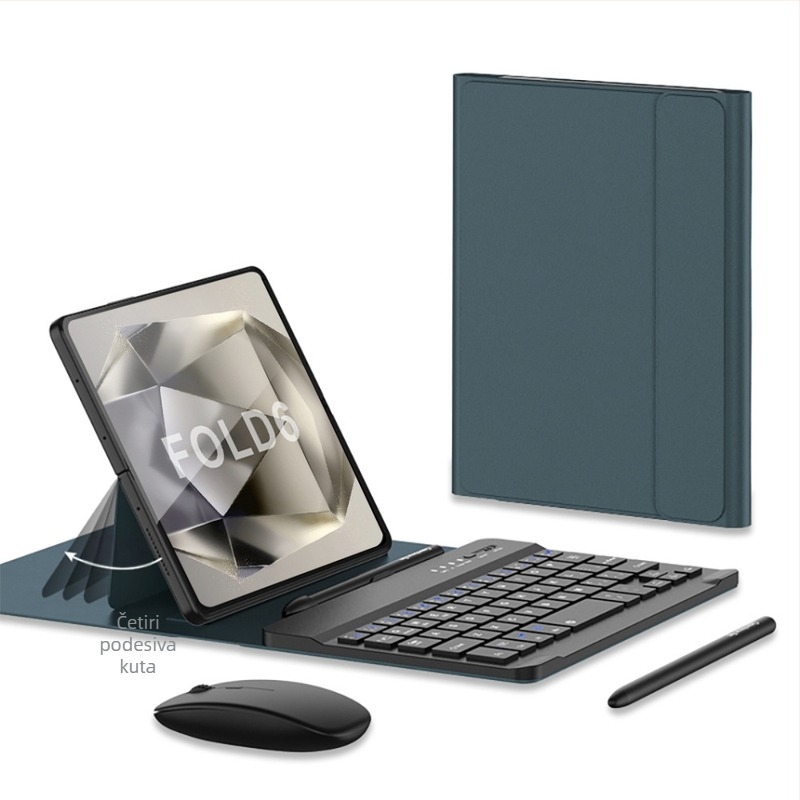 GKK PU kožna futrola za bežični tipkovnicu za Samsung Fold5/Fold6 – sklopivi držač, Bluetooth tipkovnica, zaštita od padova, injekcijsko oblikovanje