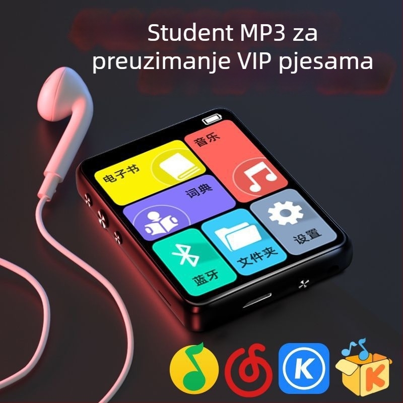 Bluetooth MP4 Walkman – MP3 player s dodirnim zaslonom i čitač elektroničkih knjiga