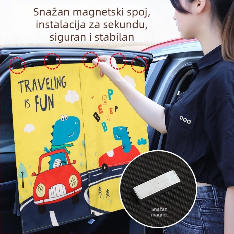 Autosjenilo s magnetskom mrežicom za bočne prozore – univerzalna kompatibilnost