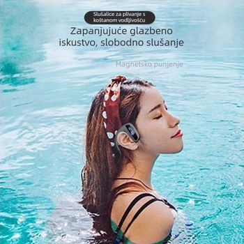 Slušalice s koštanom provodljivošću Bluetooth, IPX8 vodootporne, doseg 10 m, trajanje baterije više od 8 sati, Bluetooth 5.4