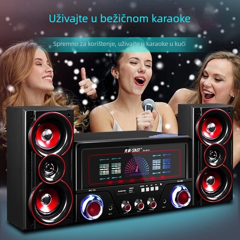 Xianke 8016 2.1-kanalni drveni stolni zvučnički sustav s USB MP3 reproduciranjem, maksimalna snaga 60W