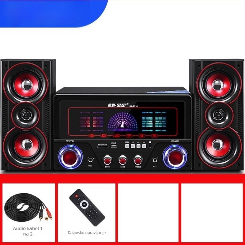 Xianke 8016 2.1-kanalni drveni stolni zvučnički sustav s USB MP3 reproduciranjem, maksimalna snaga 60W