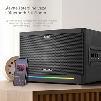 Xianke A18 računalski audio sustav 2.1-kanala s Bluetoothom, drveno kućište, MP3 reprodukcija putem USB-a, 60W max