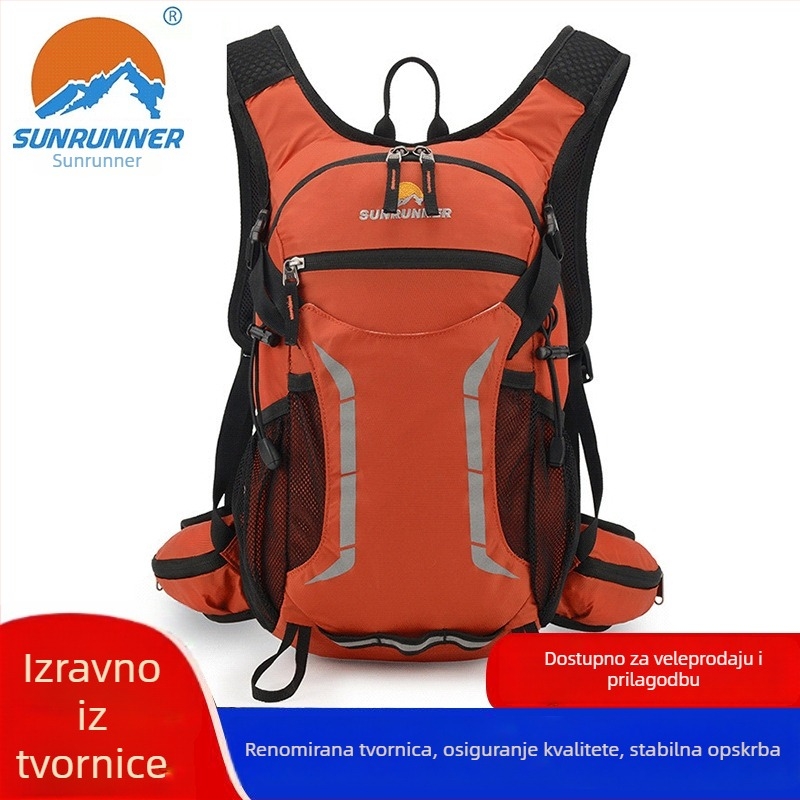 SUNRUNNER 20L ruksak za planinarenje i putovanja na otvorenom, lagani najlonski ruksak, naramenice s zrčenim jastukom, prozračan, vodootporan, odjeljak za suhe/mokre stvari, reflektirajući za noćnu sigurnost, SOS zviždaljka