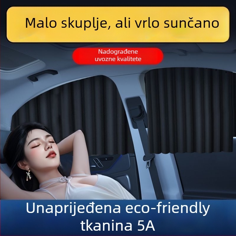 Auto zavjesa za bočno staklo s magnetskim ugradom, PMMA materijal, za namijenjena vozila