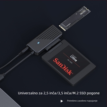 USB-C na SATA adapter kabel za SATA pogone, NVMe dvostruki protokol (5 Gbps, JM581DC, duljina 25–45 cm)