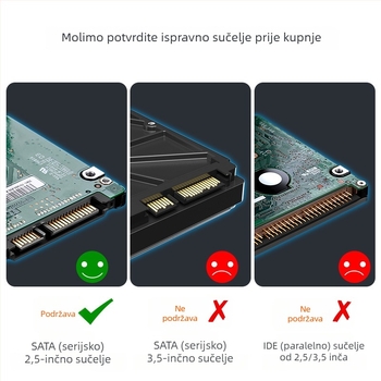 K104A USB 3.0 na SATA adapter kabel, bakreno jezgro, ABS plast