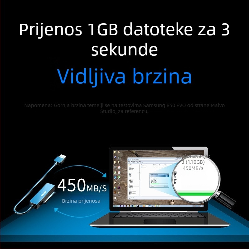 K104A USB 3.0 na SATA adapter kabel, bakreno jezgro, ABS plast
