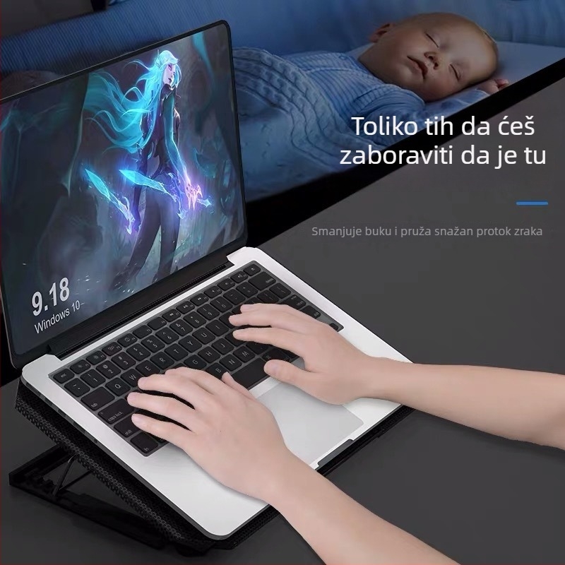 Nossi S200C hladnjak za prijenosno računalo s dva ventilatora, zračno hlađenje, metalna mreža