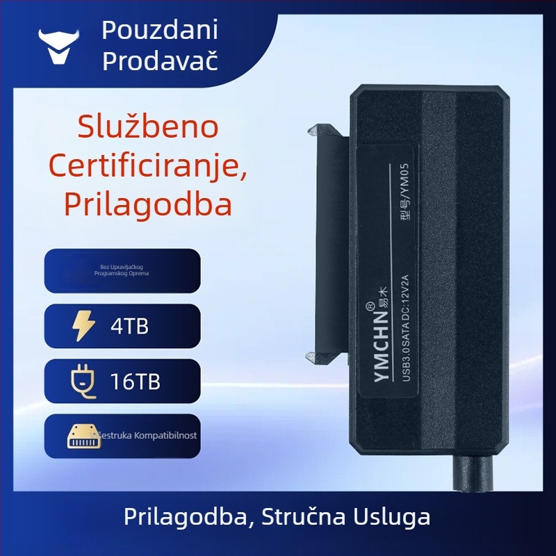 USB-SATA adapter kabel, JMS578 kontroler, 50 cm dužine, SATA sučelje, 480 Mbps