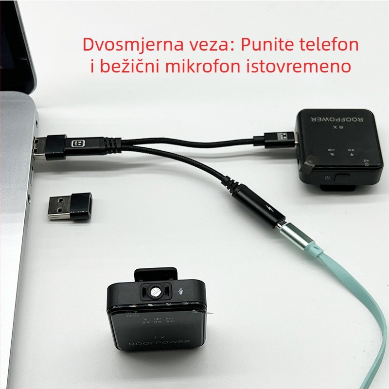 Type-C OTG patch kabel s dvokanalnom podrškom, 1:2 razdjelom i brzim punjenjem