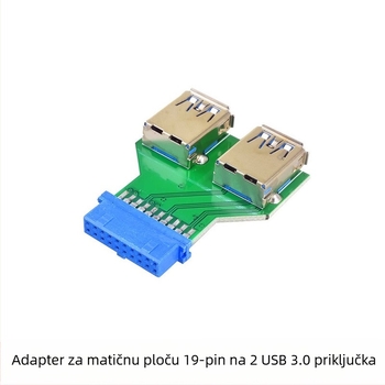Desktop USB 3.0 adapter kartica, 2 porta, 19-pin na USB 3.0, bakreno jezgro