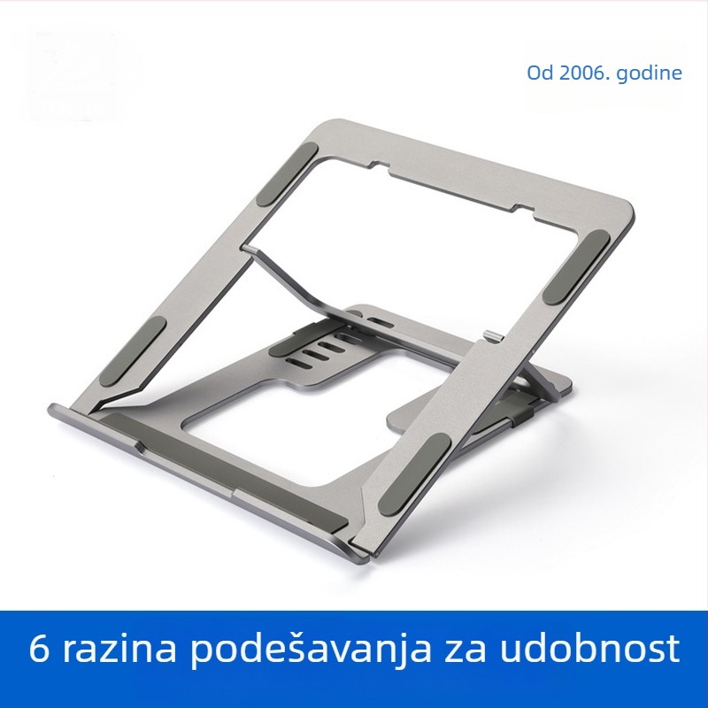 Sklopivi aluminijski držač za prijenosno računalo N24 – podesiv, zračno hlađenje, do 100W