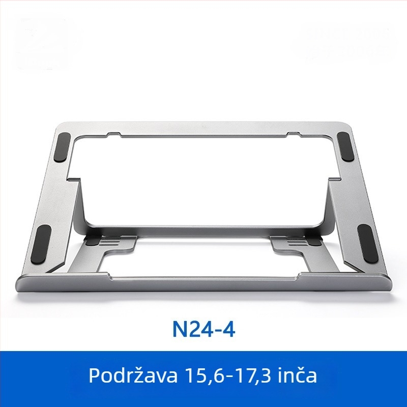 Sklopivi aluminijski držač za prijenosno računalo N24 – podesiv, zračno hlađenje, do 100W