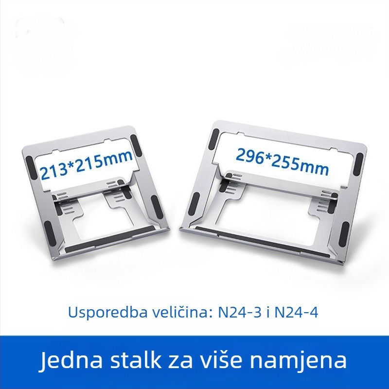 Sklopivi aluminijski držač za prijenosno računalo N24 – podesiv, zračno hlađenje, do 100W
